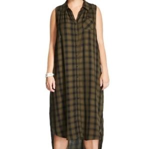 Grunge Aesthetic Plaid Midi Dress